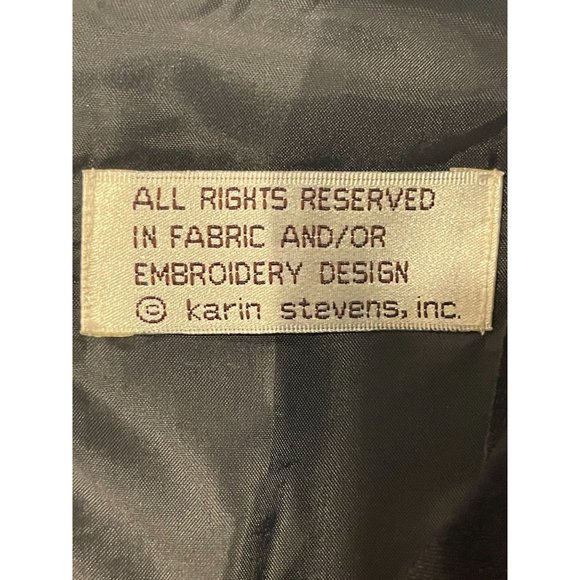 Karin Stevens Women's Skirt Suit Embroidered One Button Short Sleeve Black SZ 12 - Picture 7 of 7